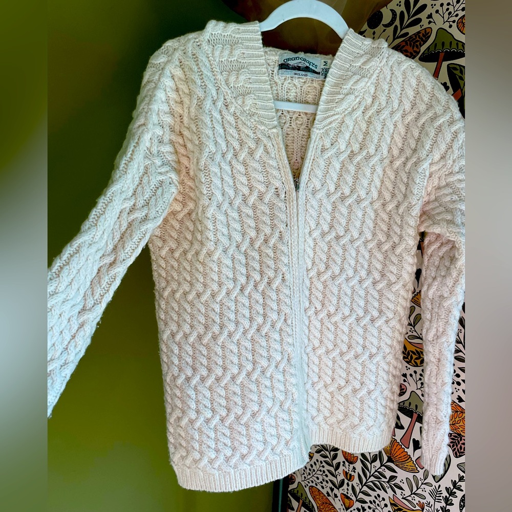 Irish Wool Cable Knit Zipped Hoodie